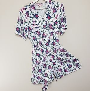 Vintage Rampage Romper Floral Pearl Button